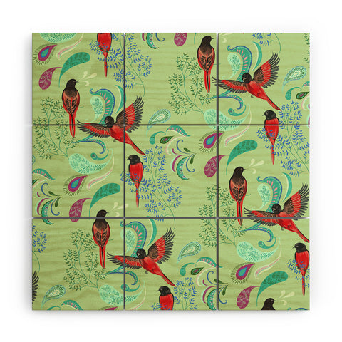 Pimlada Phuapradit Scarlet Minivet Wood Wall Mural