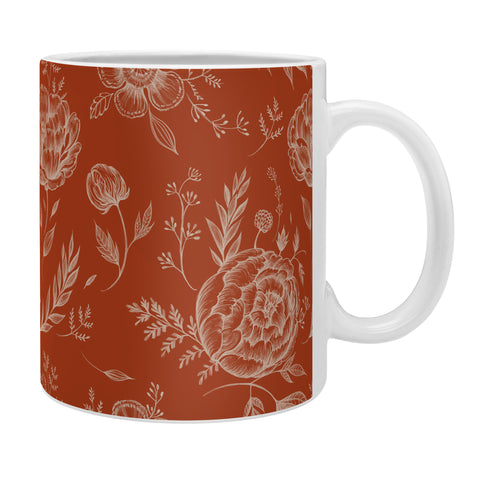 Pimlada Phuapradit Sienna floral linework Coffee Mug