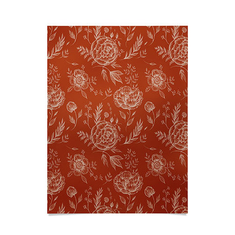 Pimlada Phuapradit Sienna floral linework Poster