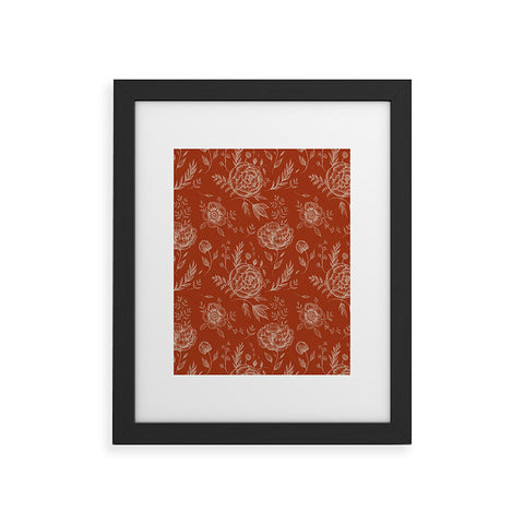 Pimlada Phuapradit Sienna floral linework Framed Art Print