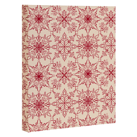 Pimlada Phuapradit Snowflake pattern red Art Canvas