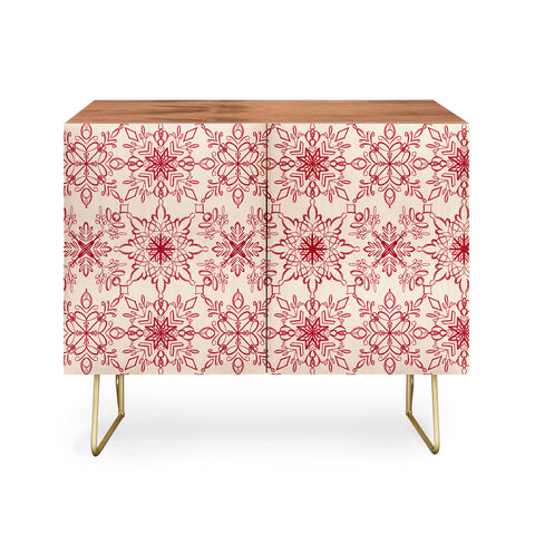 Pimlada Phuapradit Snowflake pattern red Credenza