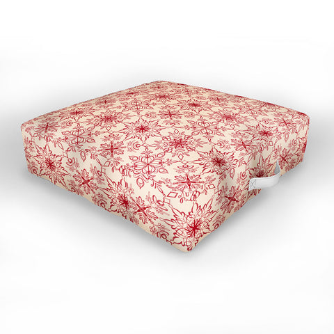 Pimlada Phuapradit Snowflake pattern red Outdoor Floor Cushion