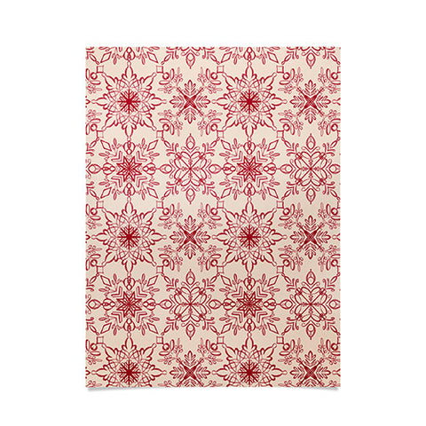 Pimlada Phuapradit Snowflake pattern red Poster