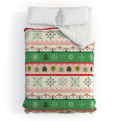 Pimlada Phuapradit snowflake stripes Duvet Cover