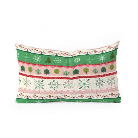 Pimlada Phuapradit snowflake stripes Oblong Throw Pillow