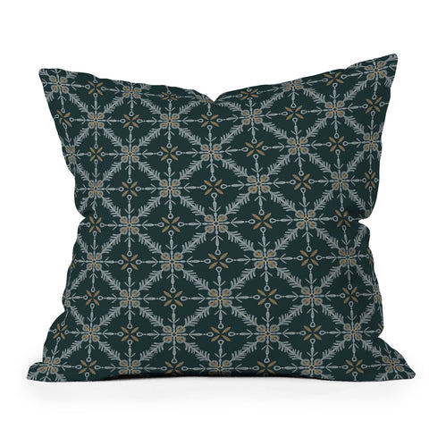 Pimlada Phuapradit Snowflake tile 2 Throw Pillow