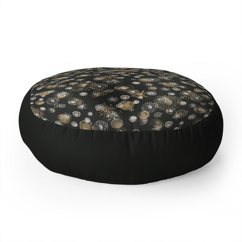 Pimlada Phuapradit Star dot black Floor Pillow Round