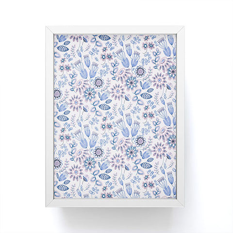 Pimlada Phuapradit Summer Floral Blue 1 Framed Mini Art Print