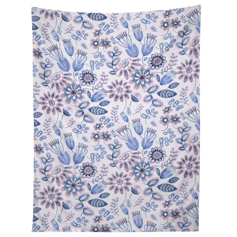 Pimlada Phuapradit Summer Floral Blue 1 Tapestry