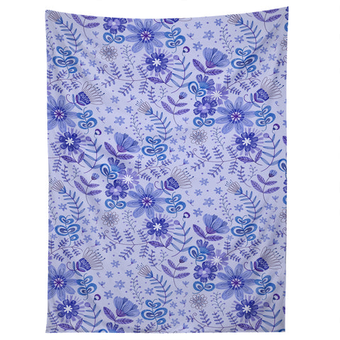 Pimlada Phuapradit Summer Floral Blue 2 Tapestry