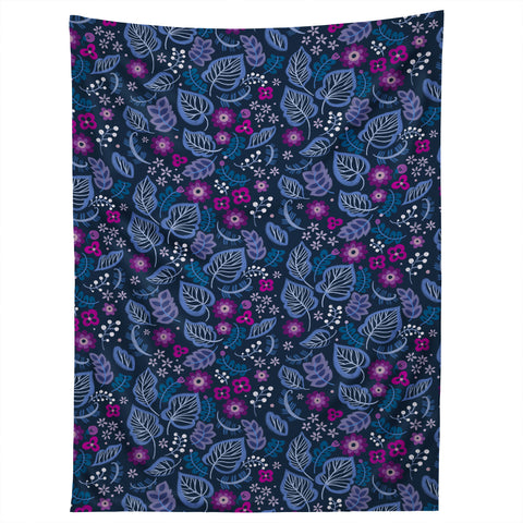 Pimlada Phuapradit Summer Floral Blue 3 Tapestry