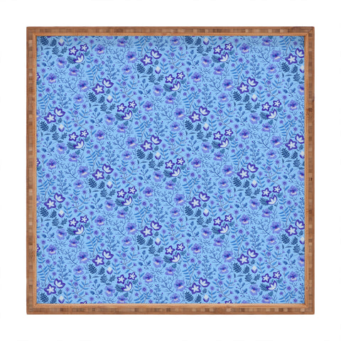 Pimlada Phuapradit Summer Floral Blue 4 Square Tray
