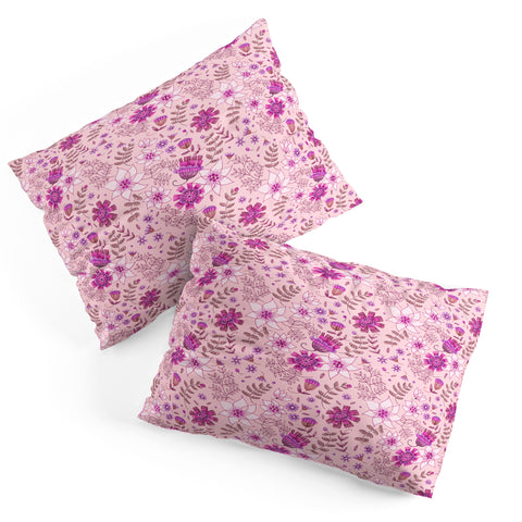 Pimlada Phuapradit Summer Floral Pink 3 Pillow Shams