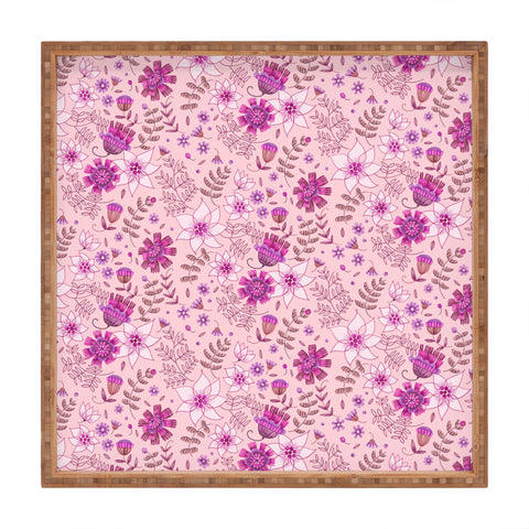 Pimlada Phuapradit Summer Floral Pink 3 Square Tray