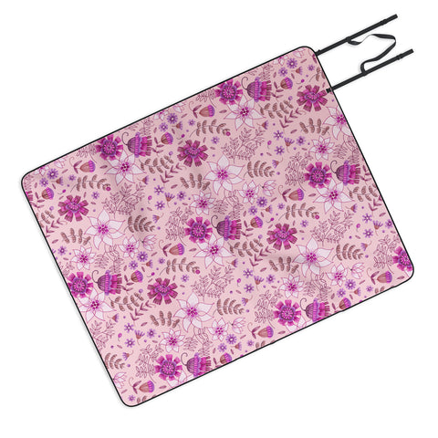 Pimlada Phuapradit Summer Floral Pink 3 Picnic Blanket