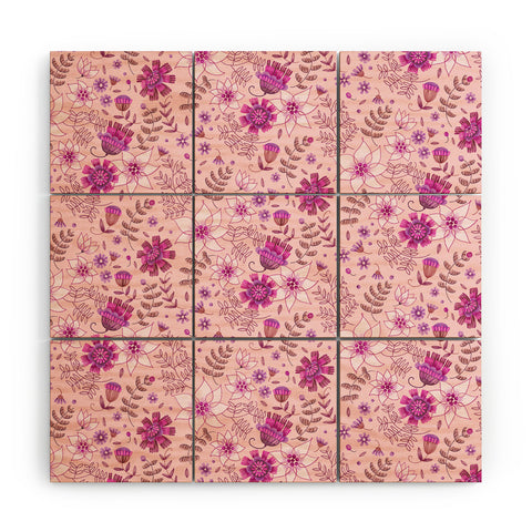 Pimlada Phuapradit Summer Floral Pink 3 Wood Wall Mural