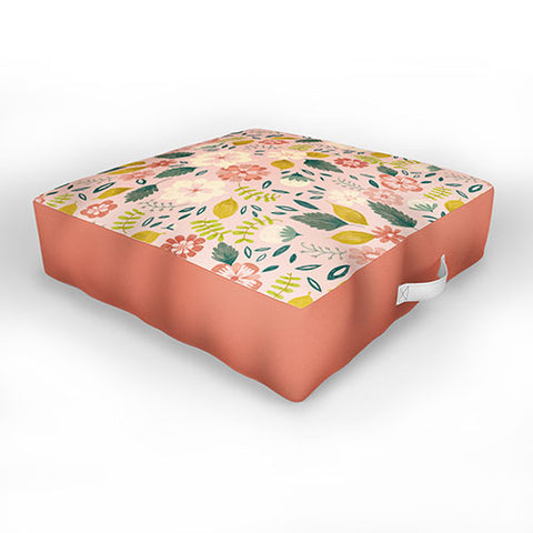 Pimlada Phuapradit Summer floral pink Outdoor Floor Cushion