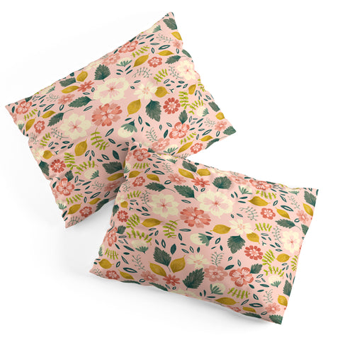 Pimlada Phuapradit Summer floral pink Pillow Shams