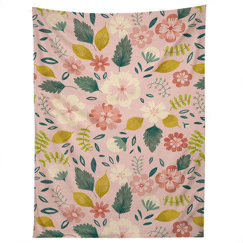 Pimlada Phuapradit Summer floral pink Tapestry