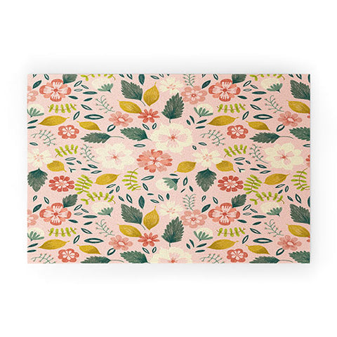 Pimlada Phuapradit Summer floral pink Welcome Mat