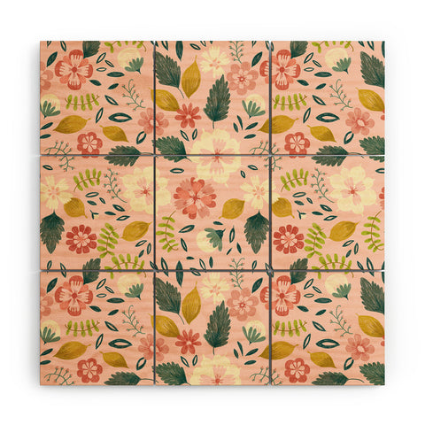 Pimlada Phuapradit Summer floral pink Wood Wall Mural