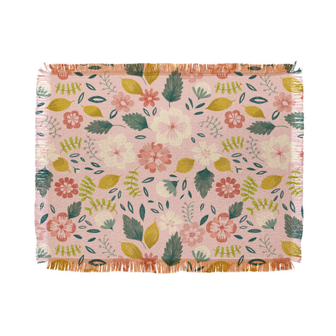 Pimlada Phuapradit Summer floral pink Throw Blanket