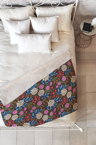 Pimlada Phuapradit Summer Nights Floral Fleece Throw Blanket