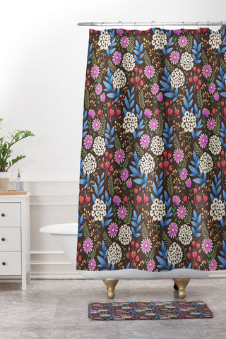 Pimlada Phuapradit Summer Nights Floral Shower Curtain And Mat