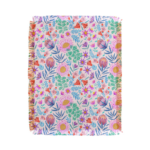 Pimlada Phuapradit Summer Protea Throw Blanket