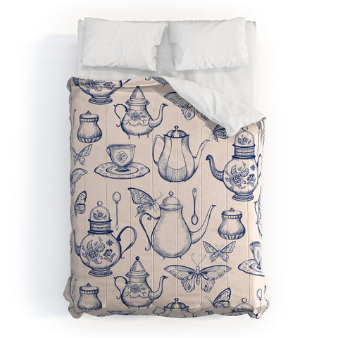 Pimlada Phuapradit Tea with butterflies Comforter