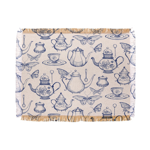 Pimlada Phuapradit Tea with butterflies Throw Blanket