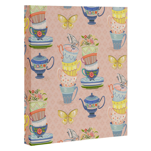 Pimlada Phuapradit Teacups and Butterflies Art Canvas