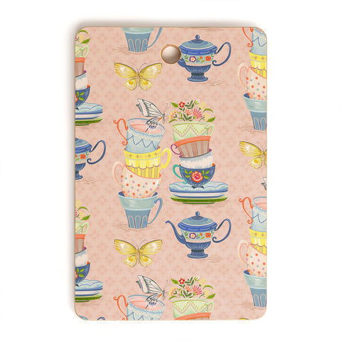 Pimlada Phuapradit Teacups and Butterflies Cutting Board Rectangle