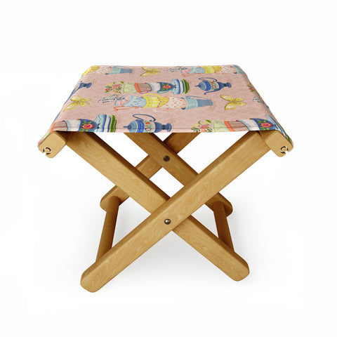 Pimlada Phuapradit Teacups and Butterflies Folding Stool