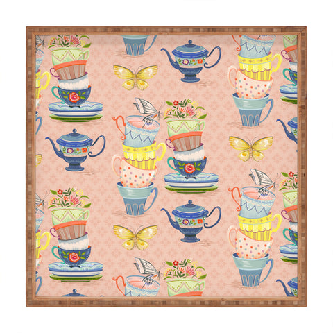 Pimlada Phuapradit Teacups and Butterflies Square Tray