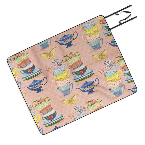 Pimlada Phuapradit Teacups and Butterflies Picnic Blanket