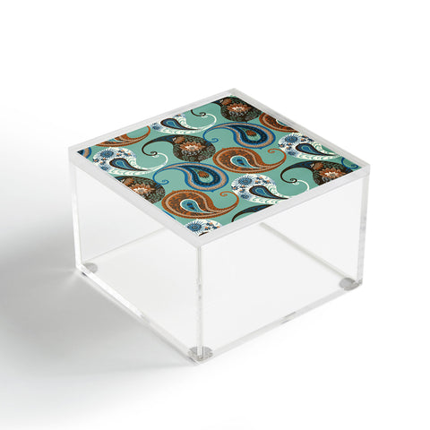 Pimlada Phuapradit Teal floral paislys Acrylic Box