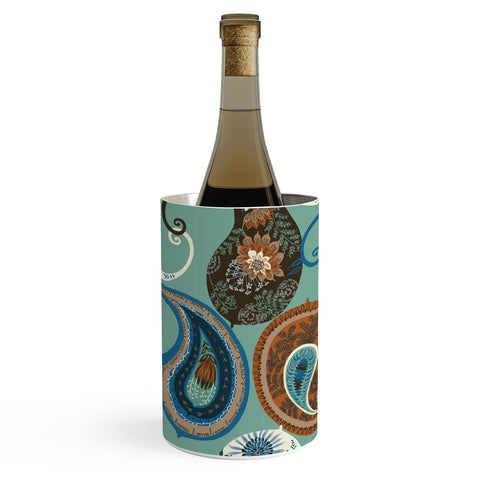 Pimlada Phuapradit Teal floral paislys Wine Chiller