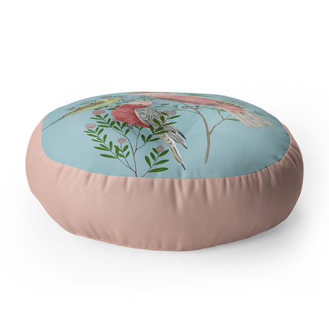Pimlada Phuapradit The Three Birds Floor Pillow Round