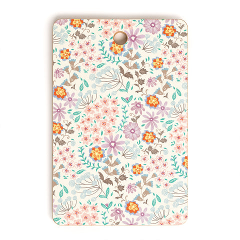 Pimlada Phuapradit Tiny Floral Pastel Cutting Board Rectangle