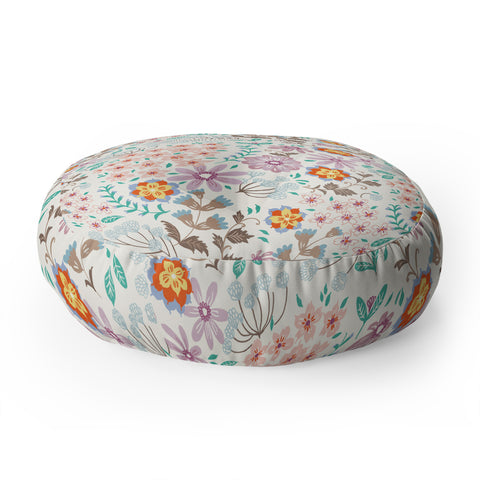 Pimlada Phuapradit Tiny Floral Pastel Floor Pillow Round