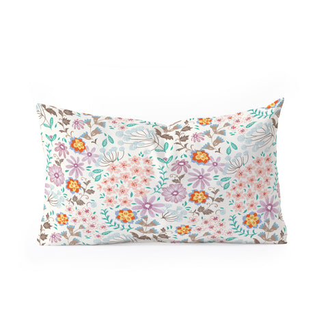 Pimlada Phuapradit Tiny Floral Pastel Oblong Throw Pillow