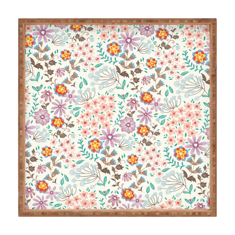 Pimlada Phuapradit Tiny Floral Pastel Square Tray