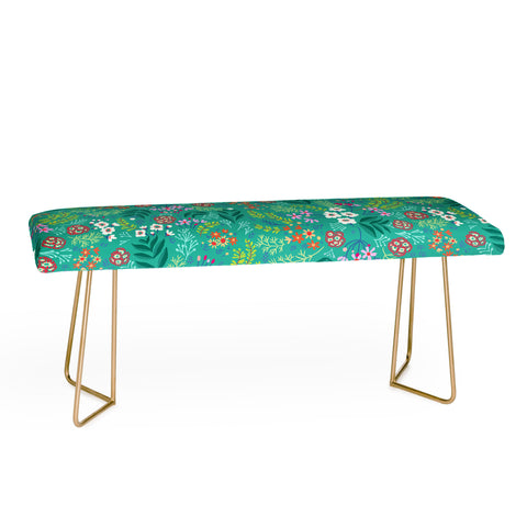 Pimlada Phuapradit Tiny Floral Teal Bench