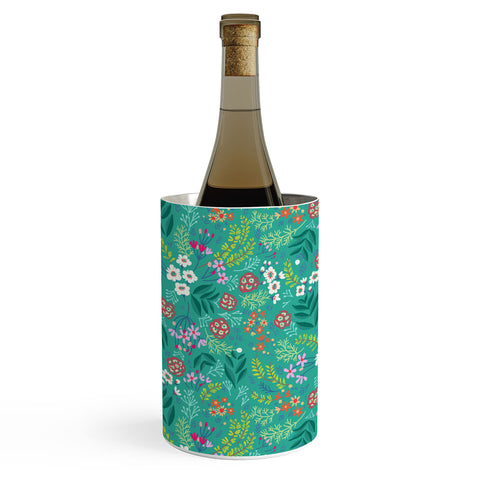 Pimlada Phuapradit Tiny Floral Teal Wine Chiller