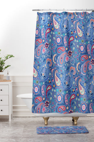 Pimlada Phuapradit Tiny Paisleys Shower Curtain And Mat