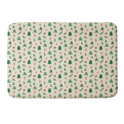 Pimlada Phuapradit Tiny Pine Trees Memory Foam Bath Mat