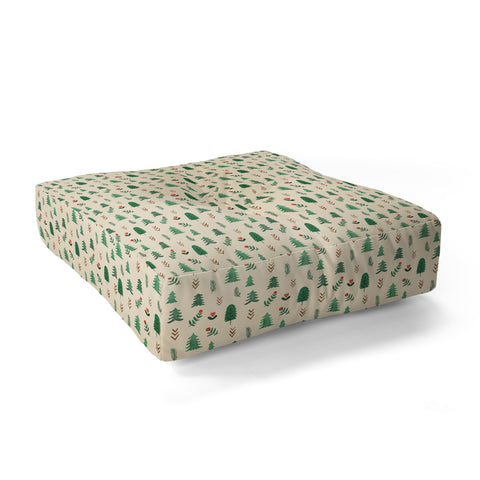 Pimlada Phuapradit Tiny Pine Trees Floor Pillow Square