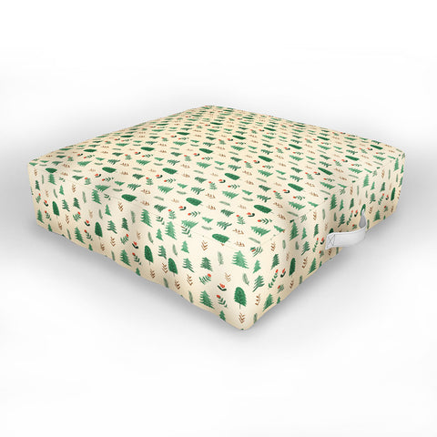 Pimlada Phuapradit Tiny Pine Trees Outdoor Floor Cushion